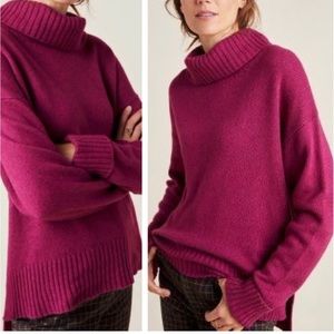 Anthropologie Blair Turtleneck Sweater Size S Small Violet Magenta Pullover